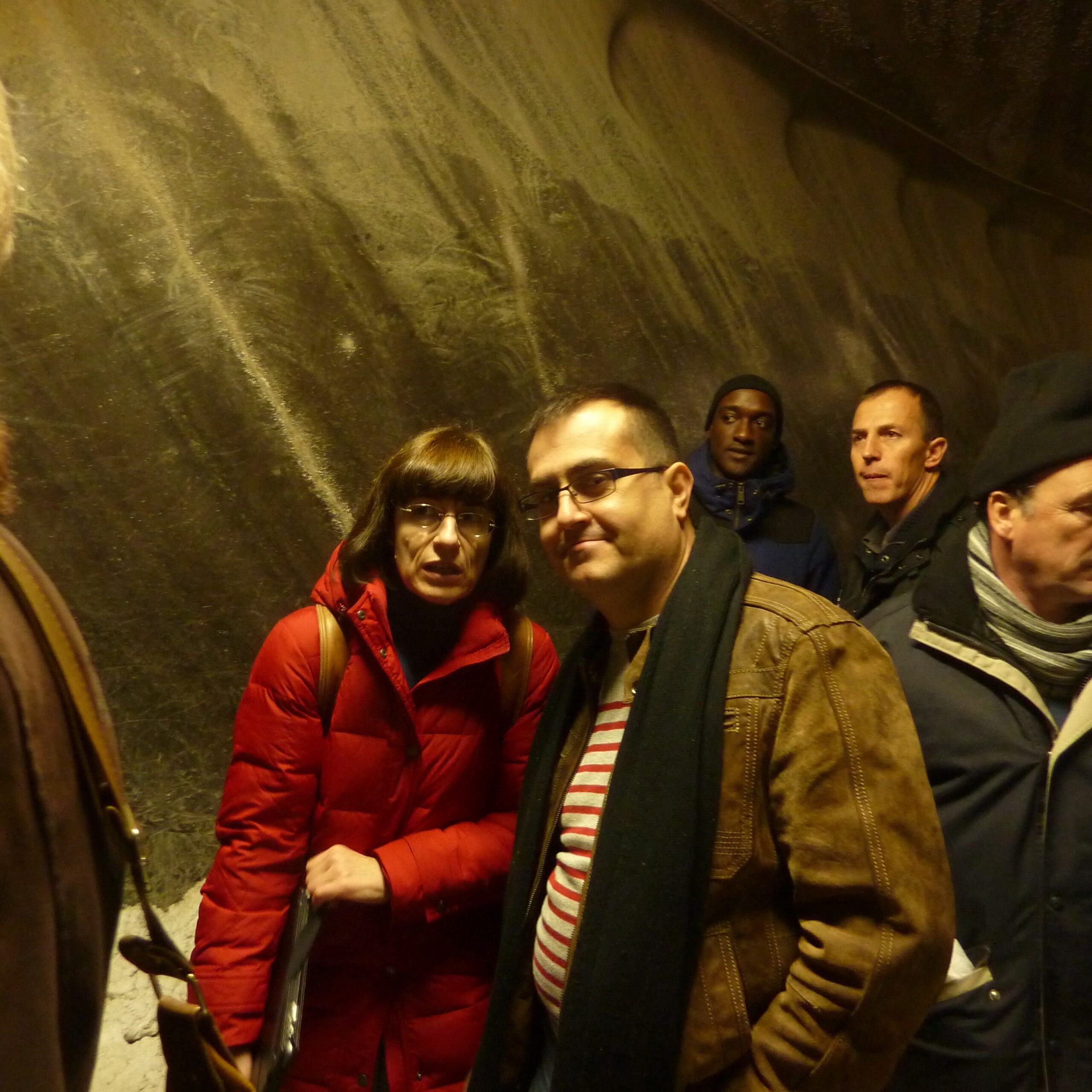 Interpreting for Owens at the Turda Salt Mine, Romania in 2013.