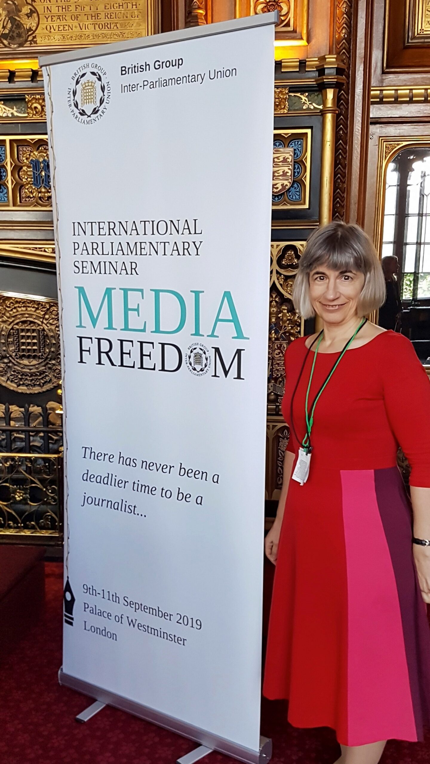 At the Media Freedom Conference in 2019.
